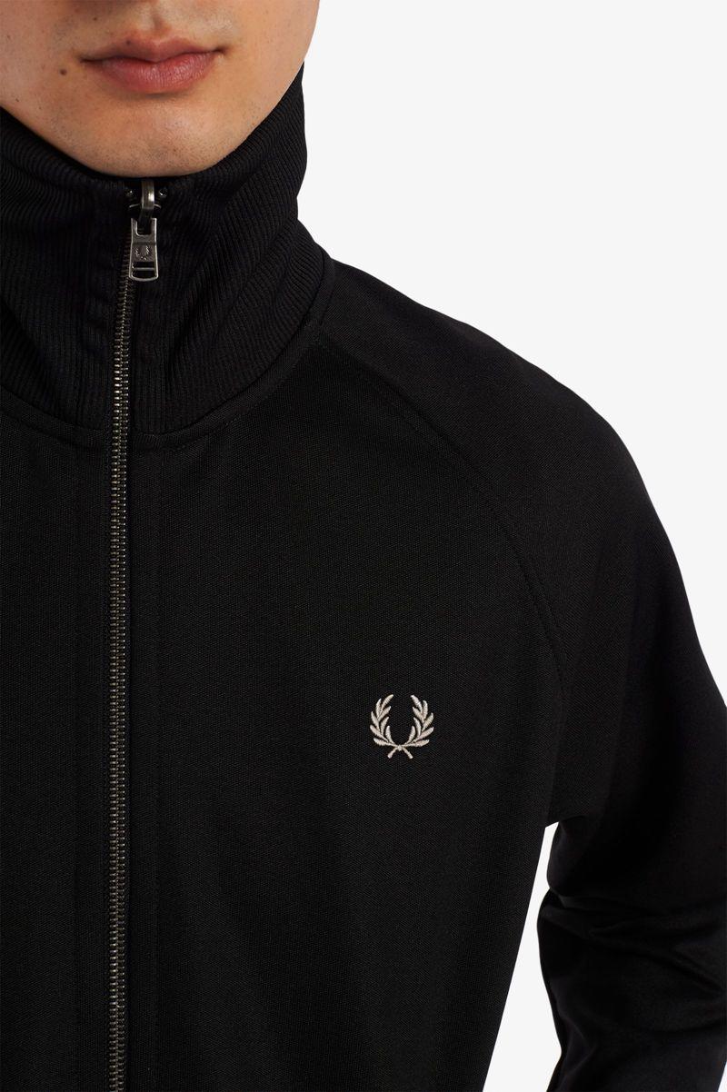 Black Fred Perry Elasticated Hem Track Men's Jackets | PH 1190CTVE